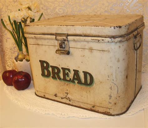 antique metal bread box|wall mounted bread box antique.